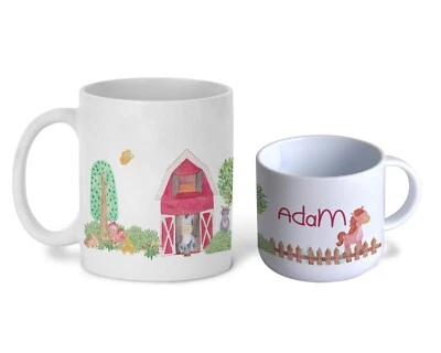 Farm Animals Children's Personalised First Mug Unbreakable Kids Toddler • £10.99