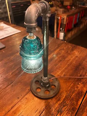 Steampunk Lamp Industrial Table Lamp Made From Old Factory Parts Timeless Piece! • $235