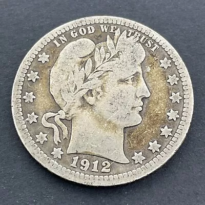 1912 P Barber Liberty Head Quarter US Coin • $12