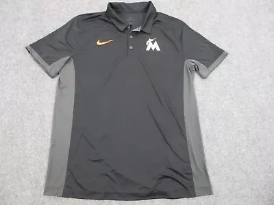 Miami Marlins Polo Shirt Mens Adult Extra Large Black Logo MLB Baseball Nike • $24.85