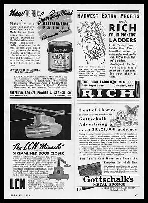 1939 Rich Ladder Mfg Co. Cincinnati Ohio Fruit Picker's Ladders Vintage Print Ad • $14.95