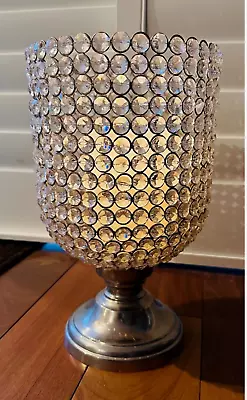 Z Gallerie Large Hurricane Crystal Bling With Flameless Candle- 14 Inch • $30