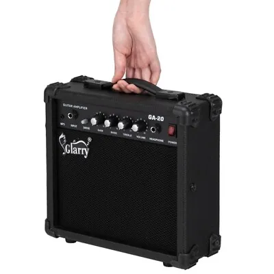 Glarry Mini Guitar Amplifier Practice Guitar 20W Amp & Accessories High Quality • £33.23