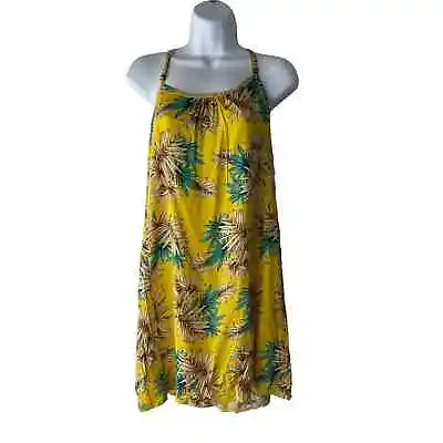 $25 • Buy NWT SlothToes Costa Rica Women's Size XS Yellow Tropical Vacation Mini Dress