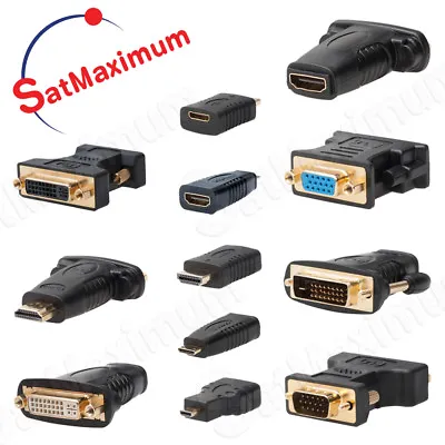 Video Adapter HDMI To DVI / VGA To DVI / Mini-HDMI To HDMI / HDMI To Micro-HDMI • $4.95