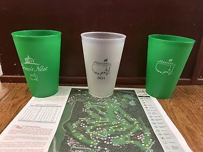 2024 Masters Cups Set Of 3 Different Cups And Augusta National Golf Club Map • $18.79