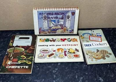 Set Of 4 Retro 1960's/70's Cook/Recipe Books - TREX Hotpoint Kenwood Chefette • £22.49