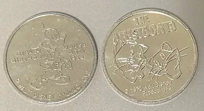 1968 Mickey Mouse & 1970 Aristocats Disney Christmas Holmes New Orleans Tokens • $7