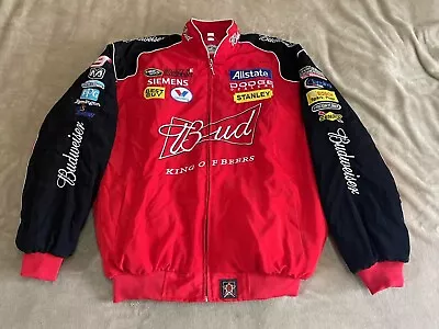 Adult F1 Vintage Racing Jacket Ebroidered Cotton Padded  Budweiser Jacket Red • $70