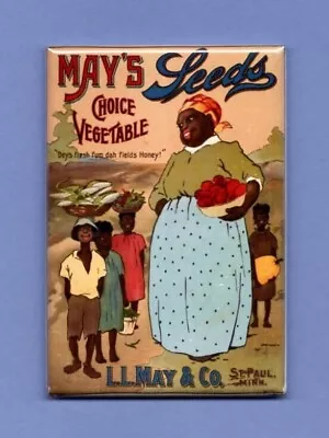 May's Seeds Advertisement *2x3 Fridge Magnet* Vintage Vegetable Catalog Basket  • $8.95