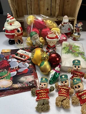 Lot Of Vintage Christmas Ornaments Decorations Accesories Santa • $25