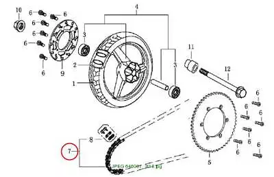 SFM / Sachs | Mad Ace 125 | P406460500100610_1 Chain (428 112 Left) • $87.33