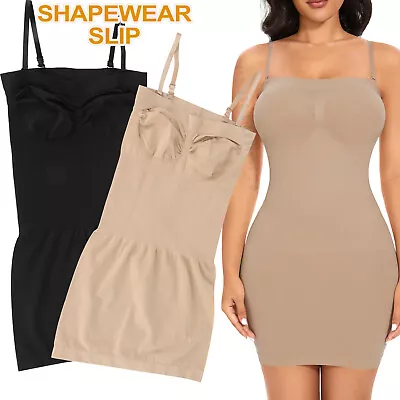 Women Slim Shapewear Slip Dress Tummy Control Under Dresses Body Shaper Seamless • £13.79