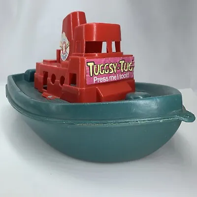 Vintage 70s Tuggsy Tug 16  Boat Green Toy Empire Made In USA Blow Mold - Works • $36.97