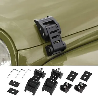 Stainless Steel Hood Latches Hood Lock Catch Kit For Jeep Wrangler JK JL JT07-22 • $39.59