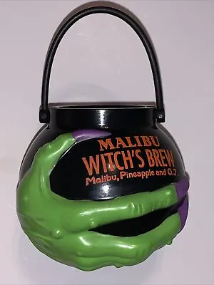 Malibu Rum Witch's Brew Halloween Mug Cup Witch Green Hand Black Cauldron Kettle • $6