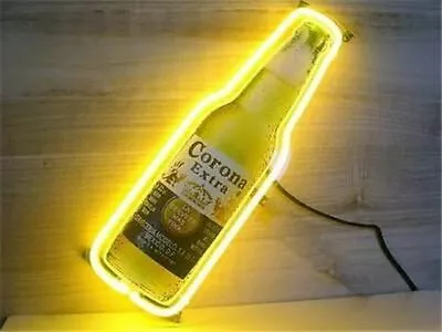 Corona Extra Bottle Neon Lamp Sign 17 X14  Real Glass Beer Club Open Decor Bar • $194.99