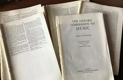 Oxford Music Companion 1960s Book Pages Crafting Scrapbooking Ephemera Journal • £1.99