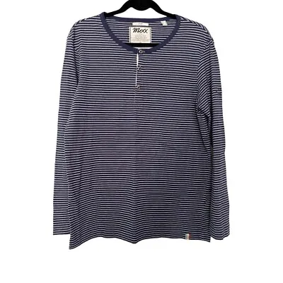 MEXX Women's Blue And White Striped Long Sleeve SZ Large Slim Fit 3 Button Basic • $19.99