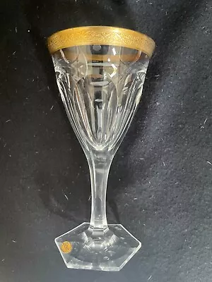 Moser Adela Melikoff  Art Deco 12 Crystal White Wine Glass With 24KT Gold Rim • $130