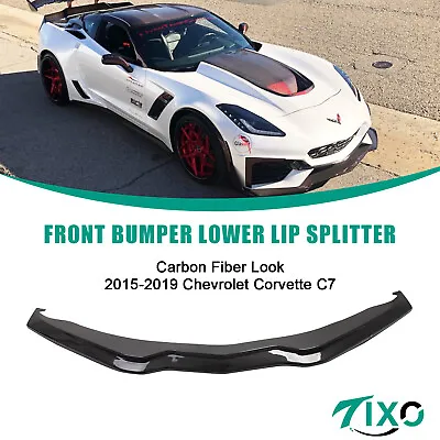 Carbon Fiber Look Front Bumper Lower Lip Splitter For 15-19 Corvette C7 Z06 NEW • $127.99