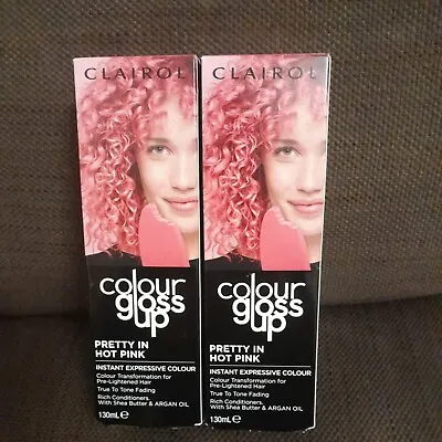 2x Clairol Colour Gloss Up Instant Hair Colour Pretty In Pink New Free P&P  • £11.99