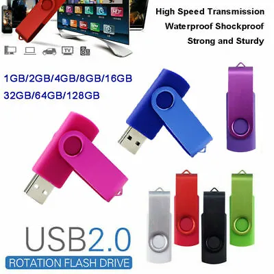 USB 2.0 Flash Drive 128GB 64GB 32GB 16GB Storage Memory Stick U Disk Pen Drive • £3.94