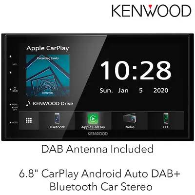Kenwood DMX5020DABS - 6.8  CarPlay Android Auto DAB+ Bluetooth Car Stereo BNIB • £287.99