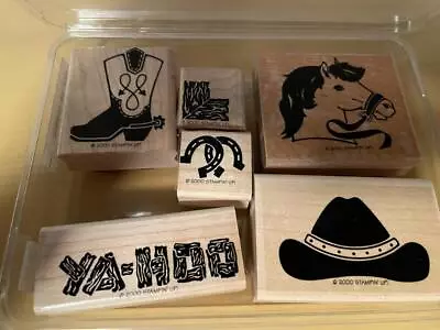 RIDE 'EM COWBOY Rubber Stamp Set UN-USED Stampin' Up 2000 Vintage Craft Stamps • $19.99