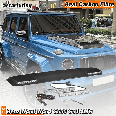 Fit For Benz W463 W464 G550 G63 AMG Real Carbon Front Roof Spoiler Wing W/ Light • $482.80