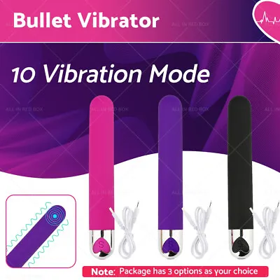 Bullet Vibrator Rechargeable USB Wand G Spot Dildo Clit Stimulator Egg Sex Toy • $20.59