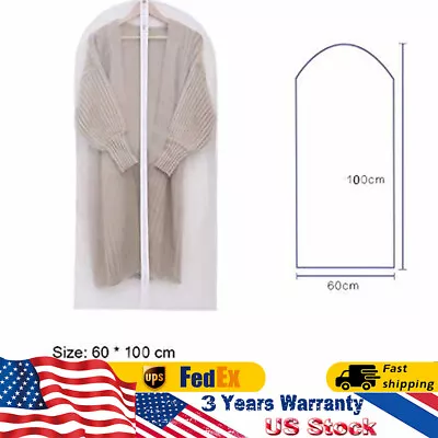 Garment Bag Travel Suit Dress Storage Clear Cover Full Zipper Coat Carrier 5 Pcs • $5.60
