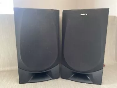 Pair Of Black Sony SS-G1 Speakers Working 16.5” X 8” X 9.5” • £25