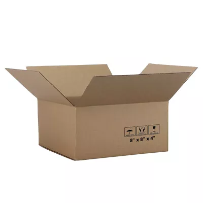 Shipping Boxes Mailers 8 X8 X4   Corrugated Cardboard Packing Kraft (5-100pcs) • $18.75