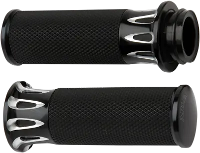 Arlen Ness Black Fusion Deep Cut Cable Hand Grips For 1982-2022 Harley FXST FXSR • $119.95