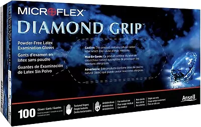 Microflex MF300XL Diamond Grip XL Disposable Latex White Gloves - 100pk/ Box • $20.95