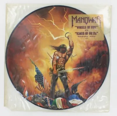 Manowar: Wheels Of Fire/Kings Of Metal 1982 Promo Picture Disc Metal Vinyl 12 LP • $149