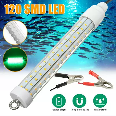 12V LED Underwater Submersible Fishing Light Night Crappie Shad Squid Boat Green • $15.99