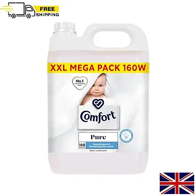 Comfort Pure Fabric Conditioner Laundry Sensitive Skin 166 Washes - Pack Of 5L* • £9.78