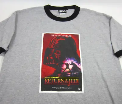 Vintage Star Wars Return Of The Jedi Movie Promo T Shirt XL 90s Ringer HEAVY • $34.99