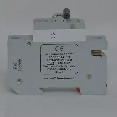 Wylex 16A / 32A MCB Amp Single Pole Circuit Breaker Type B Series 3 Fuse Switch • £4