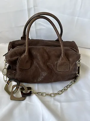 Marni Handbag Shoulder Bag Brown Leather Tortoise Chain Made In Italy Rare! • $210