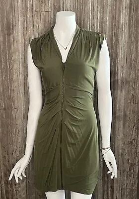 Guess By Marciano: Olive Green Zip Up Mini Summer Dress Size Small • $19