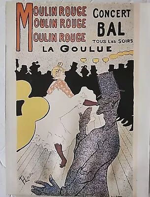 Lithograph By H. Lautrec Moulin Rouge La Goulue 12 X9 In Frame • $250