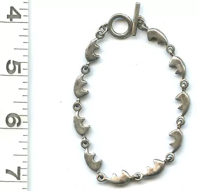 Vintage Native American Sterling Silver Bear Bracelet Unmarker Heavy 8  925 Rare • $49.99