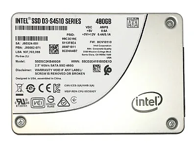 Intel D3-S4510 480GB Internal 2.5 Inches (SSDSC2KB480G801) Solid State Drive • $49.99