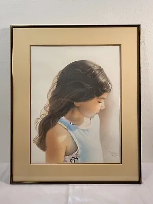 Stunning Original Portrait Of A Young Girl By NM Artist Filomeno Martinez • $149