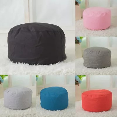 Unstuffed Foot Stool Seat Ottoman Storage Footstool Blanket Box Pouf Seat Linen • $18.04