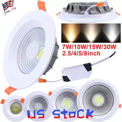 Dimmable Led Downlight COB Recessed Ceiling Light Lamp Spotlight 7W 10W 15W 30W • $8.79