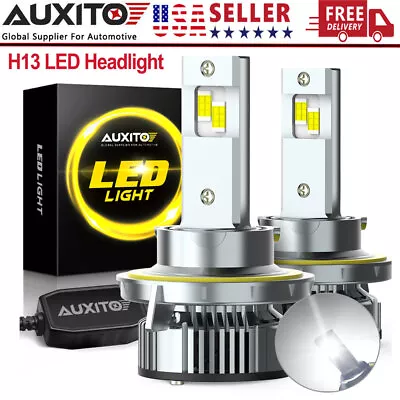 H13 9008 LED Headlight Bulbs Kit 240W 100000LM Hi/Lo Beam Super Bright White Y19 • $51.99